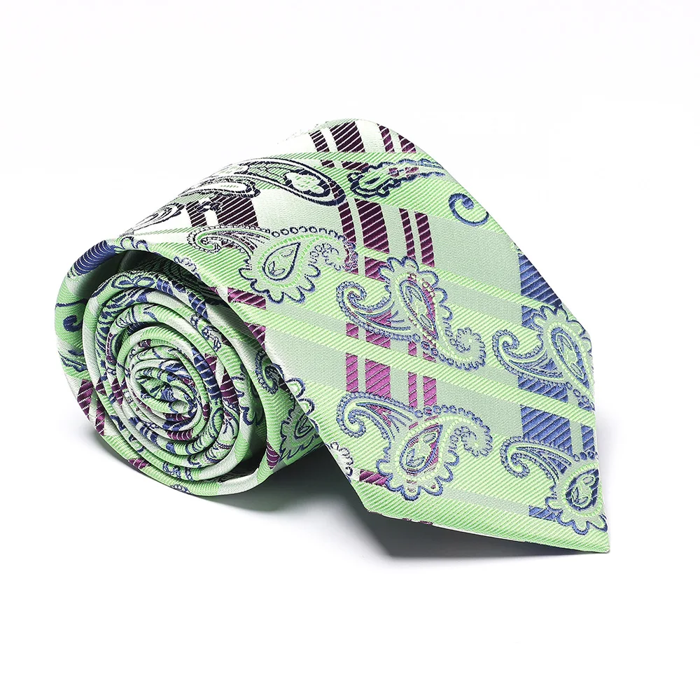 

Fashion Men's Business Necktie Green cashews Pattern Men's Tie Simple Style Embroidery Casual Stylish Tie Accessory