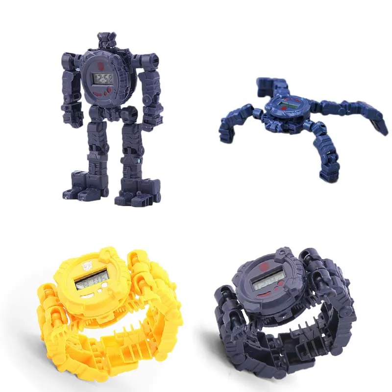 

12CM Children's Transformation Robot Watch Toys Adjustable Date / Time Funny Blocks Toys for Toddler