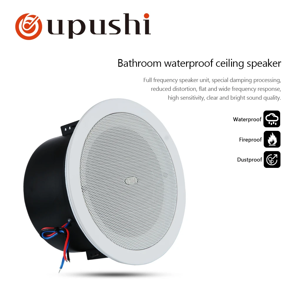 Oupushi Pa System 6w Bathroom Ceiling Speakers 4 5 Inch Full Range