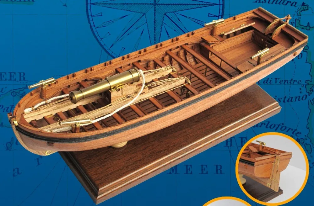 Classical wooden sailboat model 1/36 scale 42FT Armed ...