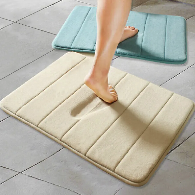 Carpets Soft Memory Foam Slow Rebound Waste Absorbing Slip Resistant Mats Coral Fleece Doormat