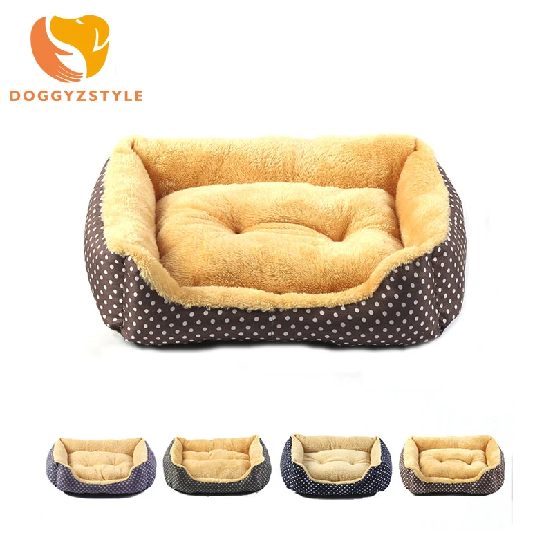 cheap Pet Sofa Dog Bed House Canvas Comfort Cotton Velvet Puppy Warm Mats Removable Doghouse Puppy 4 Color Pet Supplies DOGGYSTYLE