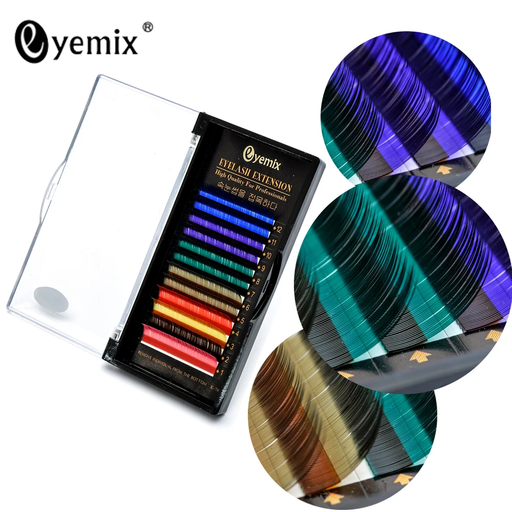 Eyemix Individual шелковые ресницы наращивание 8 цветов микс Blink накладные вечеринка