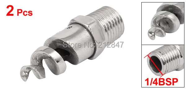 14BSP Male Thread 316L Stainless Steel Spiral Cone Atomized Nozzle Spray 2pcs (2)