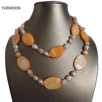 

100% FRESHWATER PEARL NECKLACE,80 CM long pearl necklace,very fashion colors pearls,baroque shape pearl