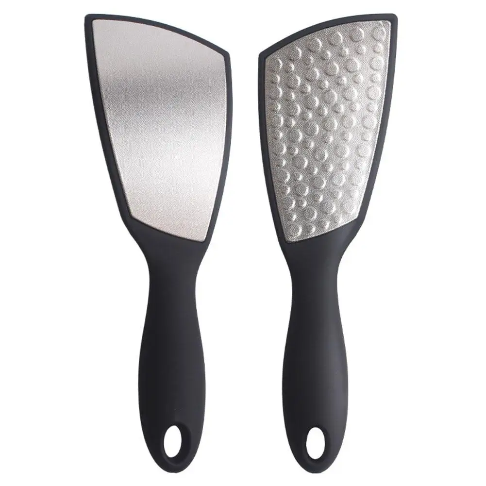 

Double-Side Foot File Stainless Steel Scrubber Long Handle Durable Foot Rasp Removes Callus Pedicure Foot Grinding Tool