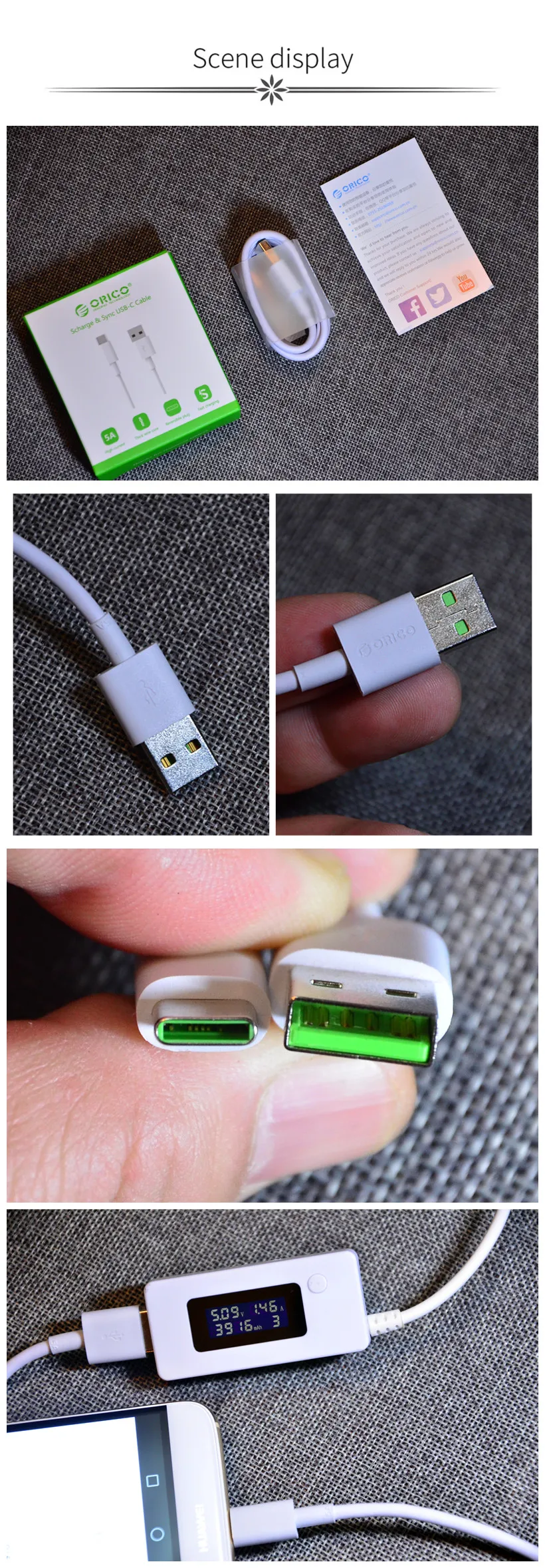 Orico type C кабель для передачи данных 5А USB Высокоскоростной USB кабель для синхронизации и быстрой зарядки для huawei P9 Macbook LG G5 Xiaomi Mi 5 htc 10 и многое другое