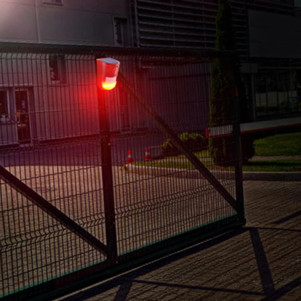 Solar 6LED Alarm Warning Security Anti-Theft Flashing Light Sensor Garden Lamp##