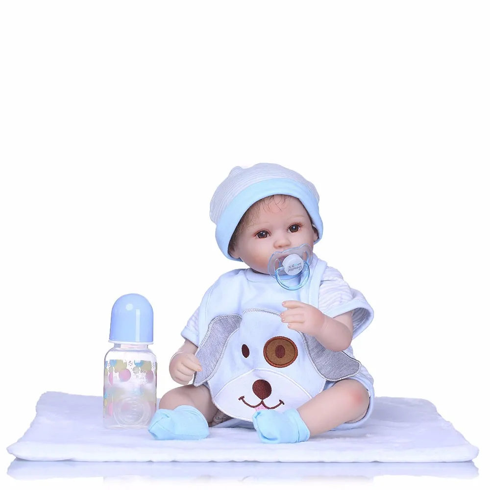 

Reborn Doll 18 Inch Realistic Baby Doll Soft Silicone Lifelike Baby Doll Toy Kids Birthday Gift Bebe Alive Toys Dog Clothes
