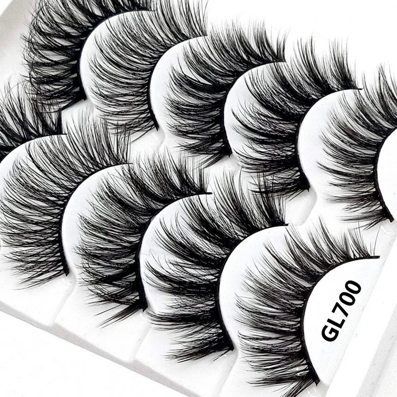 

NEW 5 pairs mink eyelashes natural long false eyelashes 3d mink lashes 1 box extension eyelash for makeup faux lashes DODODER