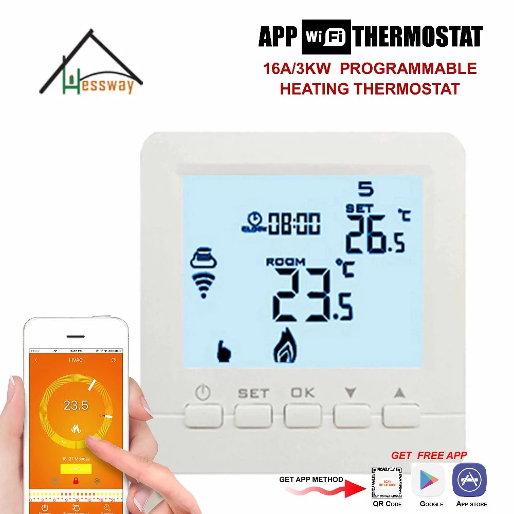 Электрическая система отопления 16A беспроводной умный программируемый цифровой пульт дистанционного управления Wi-Fi термостат Отопление для приложения IOS Android