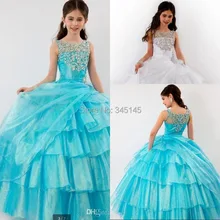 Блестящее белое прозрачное украшенное драгоценностями бусины Лента с бантом из органзы для девочки с Нарядные платья с рюшами; с поясом многослойное для девочек в цветочек платья на заказ