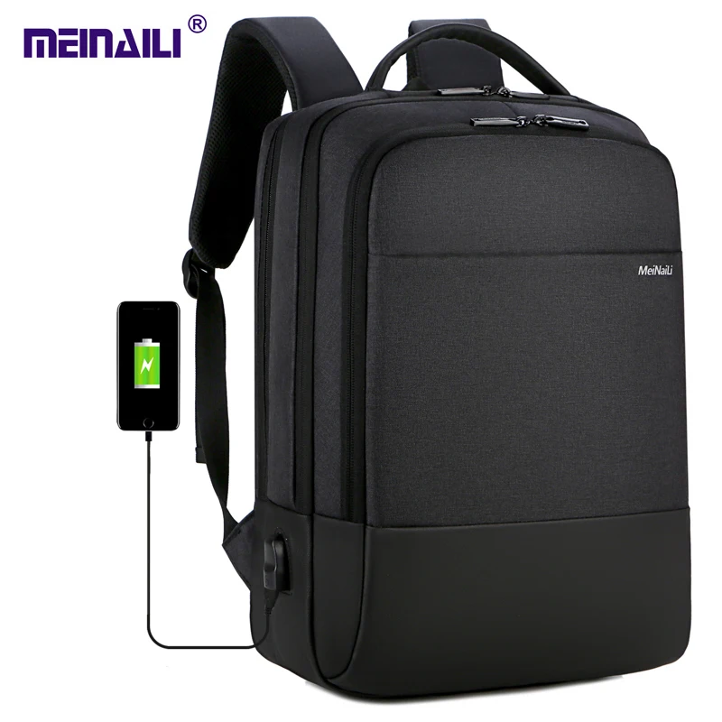 

2019 Mens Business Laptop Backpack USB Charging Male 14 15 inch Computer Bags Waterproof Bookbags for Men Travel Mochila
