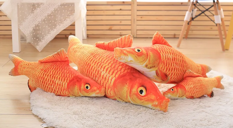 Pet Soft Plush 3D Fish Shape Cat Toy Interactive Gifts Fish Catnip Toys Stuffed Pillow Doll Simulation Fish Playing Toy For Pet