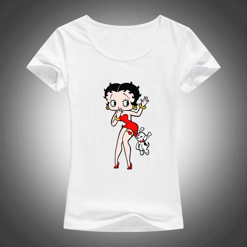 Новая женская футболка Betty Boop, футболка с рисунком Белоснежки/милых животных, Повседневная футболка для женщин/девочек, топы, одежда - Color: 13