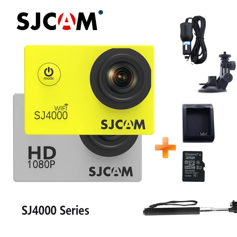 SJCAM SJ4000 серия SJ4000 и SJ4000 wifi и SJ4000 Plus 2K экшн-камера Водонепроницаемая камера 1080P спортивная DV с дополнительными аксессуарами