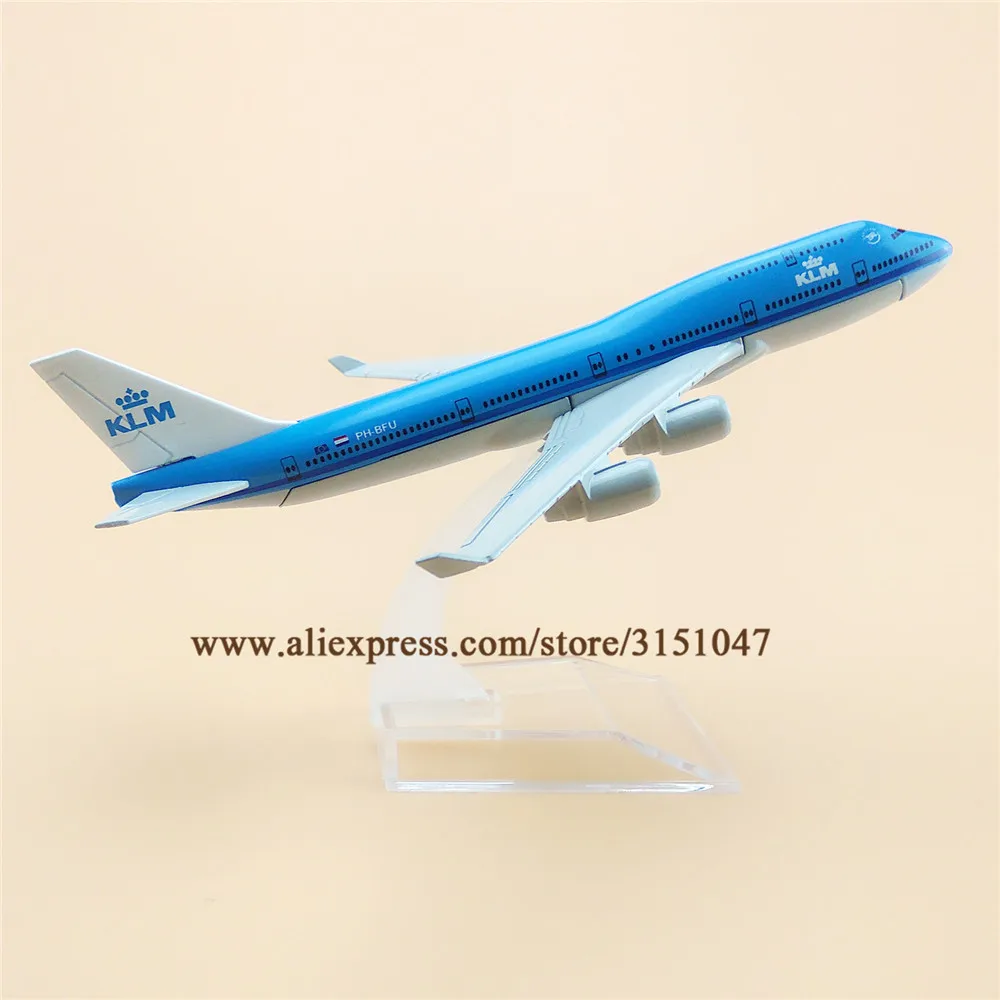 Сплав металла Air KLM B747 авиакомпания модель самолета KLM Boeing 747 Airways модель самолета Стенд самолет детские подарки 16 см