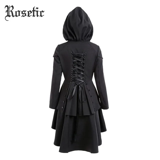 Готический Винтаж плащ с капюшоном для женщин осень повседневное модные
