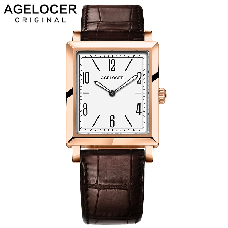 Agelocer, Топ бренд, роскошные часы, золотые светящиеся кварцевые часы, нержавеющая сталь, кожаный ремешок, часы, женские часы, Relogio Feminino