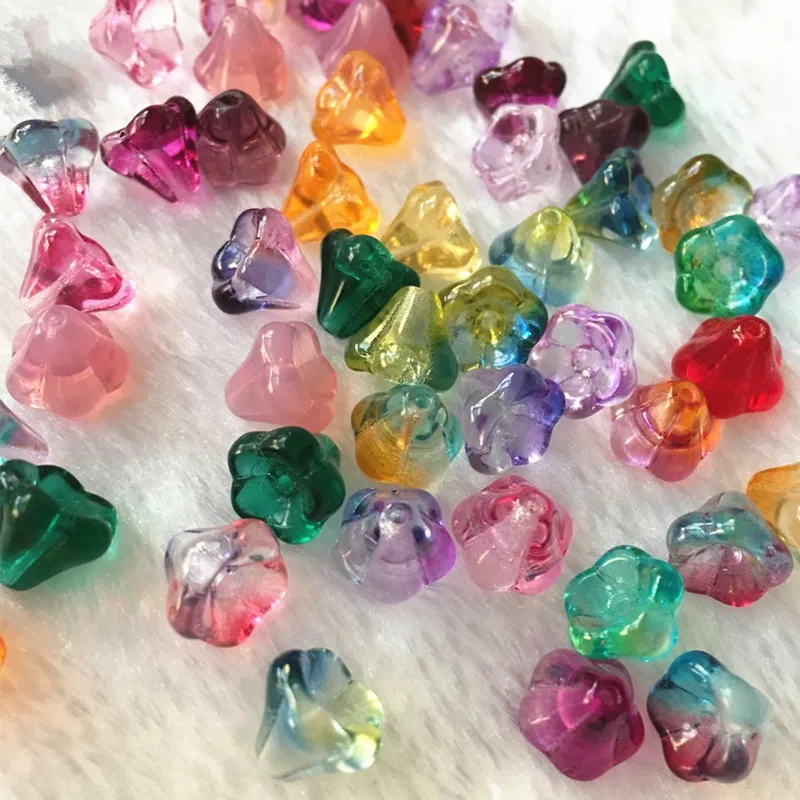 

8x10mm 10pcs Czech beads DIY Beautiful Flower Beads Jewelry Findings Jewelry Making (Mix color) IB2333