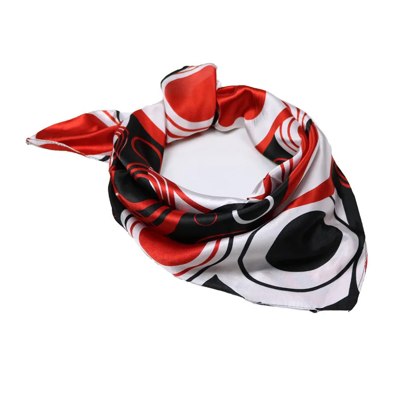 

Scarf for Women Fashion 2018 New Spring and Summer Circle Geometric Small Square Scarf Simulation Silk Scarf Satin Head Scarf