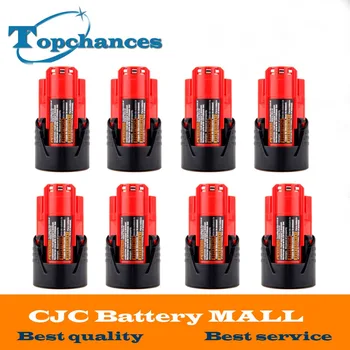 

High Quality 8PCS 12V 2000mAh Li-Ion Replacement Power Tool Battery for Milwaukee M12 C12 BX C12 B 48-11-2402 48-11-2401