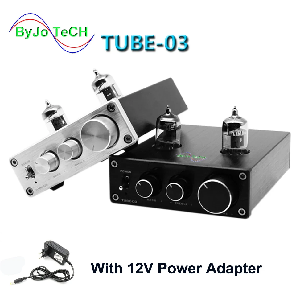 Beste ByJoTeCH BUIS 01 en BUIS 03 Mini Tube Voorversterker Buizenversterker HIFI Voorversterker Treble Bass Aanpassing Met DC12V power Plug