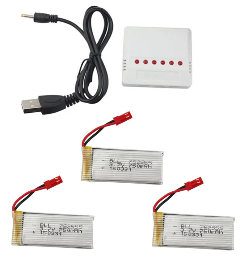 3,7 в 750 мАч 3 шт. JST литий-полимерный аккумулятор для V686 H12C F181 Квадрокоптер вертолет аккумулятор JST аккумулятор игрушечный аккумулятор