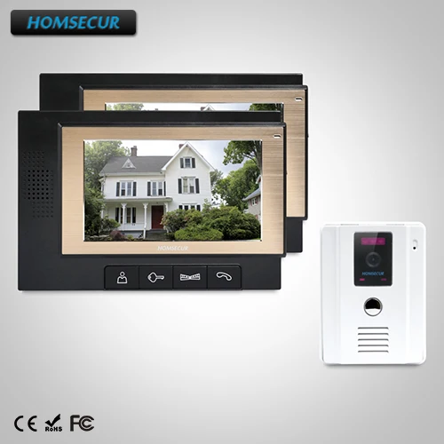 

HOMSECUR 7" Hands-free Video Door Phone Intercom System Electric Lock Supported : TC011-W + TM702-B