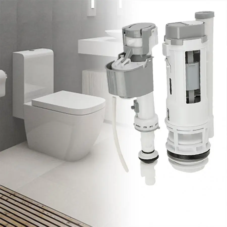 

NEW Toilet Fill Valve Drain Flush Valve Button Kit for Two Piece Toilet Bathroom Accessories