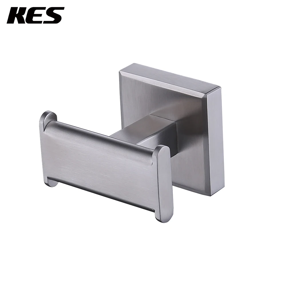 

KES Coat Hook Double Towel/Robe Clothes Hook for Bath Hotel Style Wall Mounted, Brushed SUS 304 Stainless Steel, A22461-2