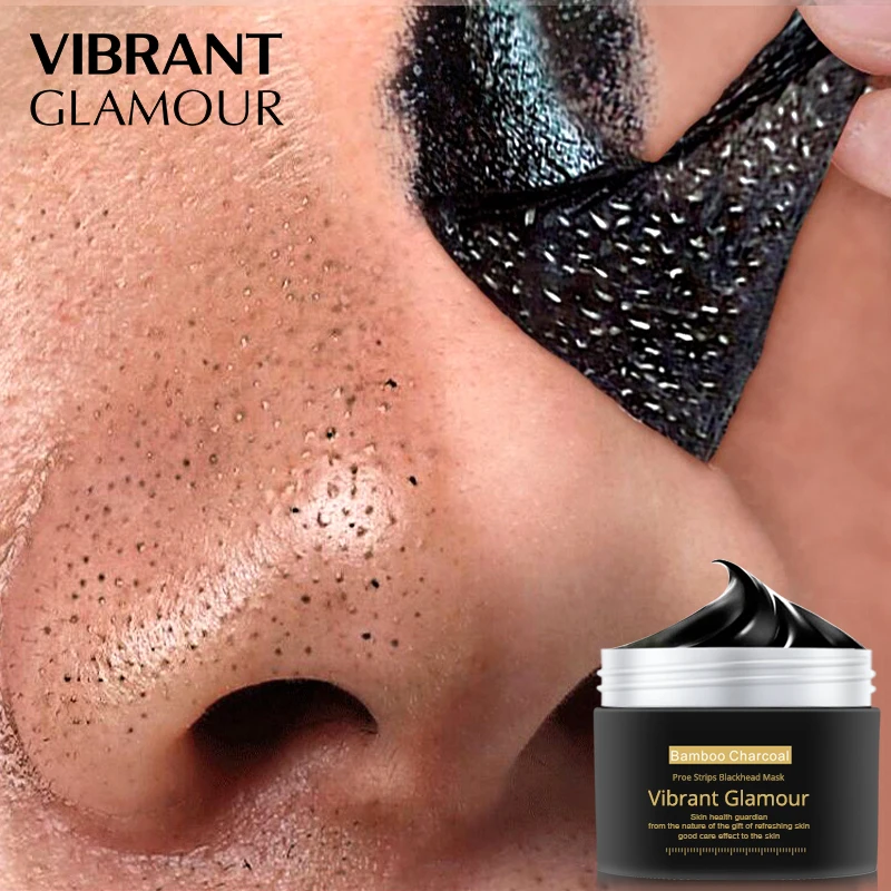 

VIBRANT GLAMOUR New Bamboo Charcoal Blackhead Remover Nose Mask Peeling Mask Deep Cleansing Shrink Pore Moisturizing Skin Care