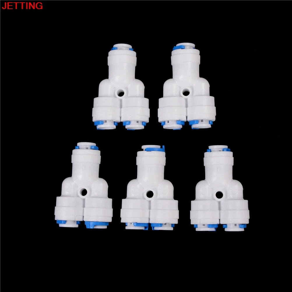 

5 PCS 1/4" OD Tube Y Type PE Pipe Fitting Hose Plastic Quick Connector Aquarium RO Water Filter Reverse Osmosis System