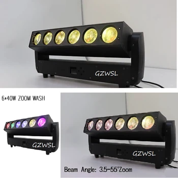 

2pcs/lot 6*40W led moving head beam with zoom