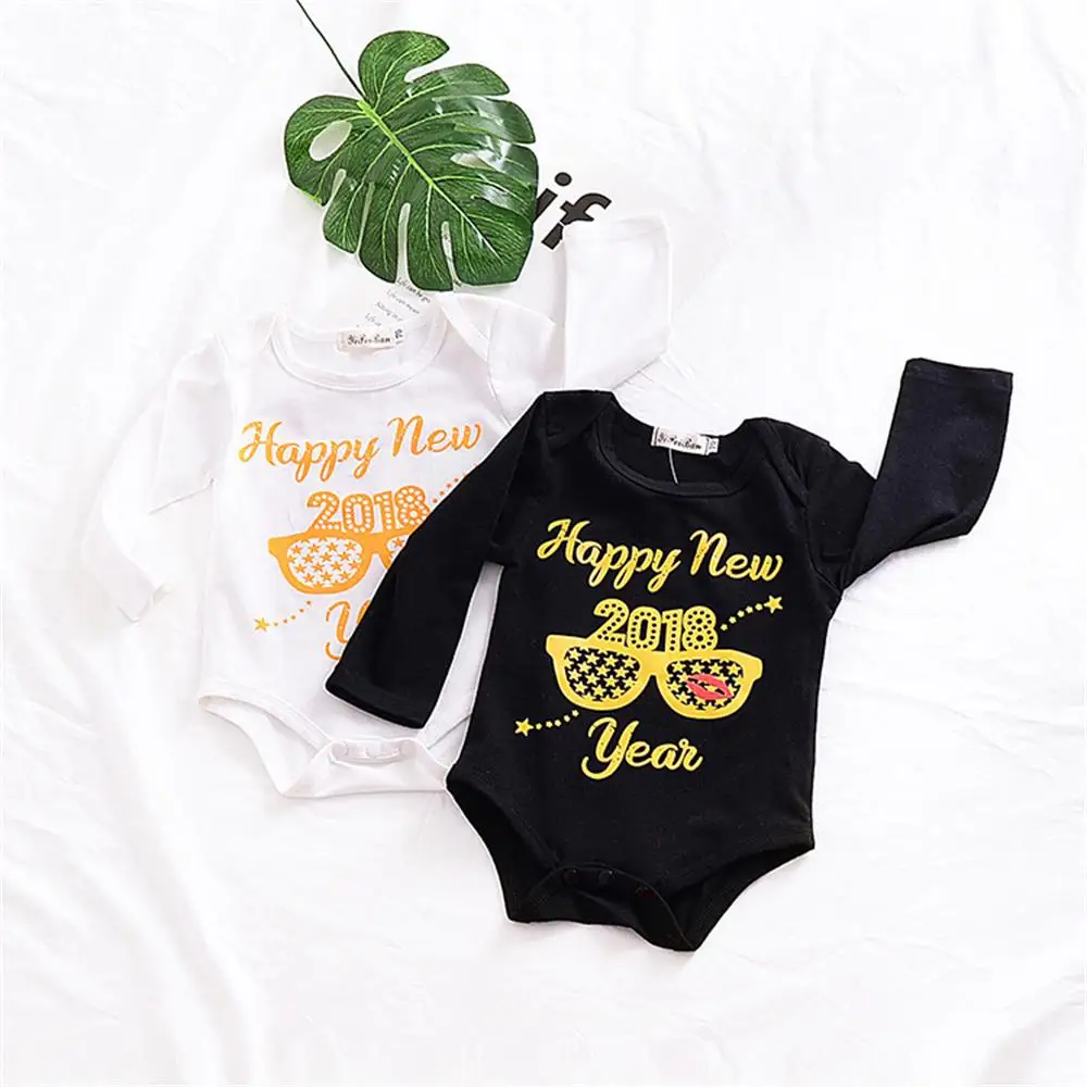 Детские комбинезоны детские с надписью Happy new year для мальчиков и девочек 0-3 лет |