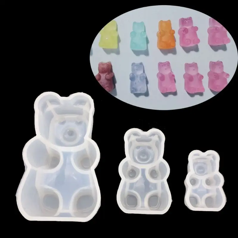 Gummy медведя конфеты силиконовые формы шоколада Fondant (сахарная) смола кулон для