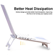Ультратонкий портативный алюминиевый сплав Подставка для ноутбука складной регулируемый охлаждающий Настольный держатель кронштейн для охлаждения