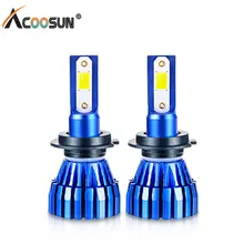 Acoosun светодиодный H7 светодиодный свет автомобиля COB Чип фонарь светодиодный H3 H1 H11 12 V 8000LM лампы светодиодный HB3 HB4 9005 9006 50 W 6500 K Авто Лампа