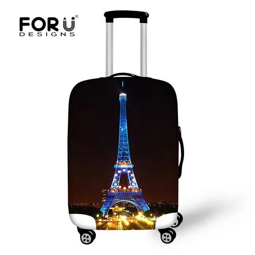 FORUDESIGNS/ защитный чехол для багажа для путешествий, водонепроницаемый эластичный чехол для 18-30 дюймов, чехол с 3D изображением Эйфелевой башни - Цвет: H1613