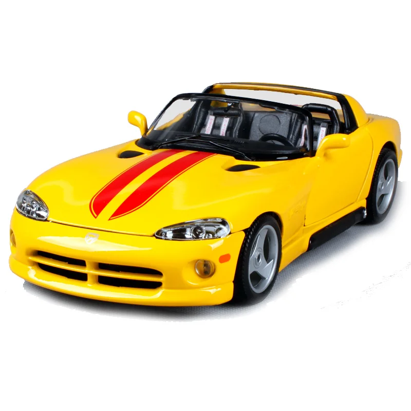 Bburago 1:18 dodge viper rt/10 yellow luxury car diecast high quality open cover car model collective edition 12024