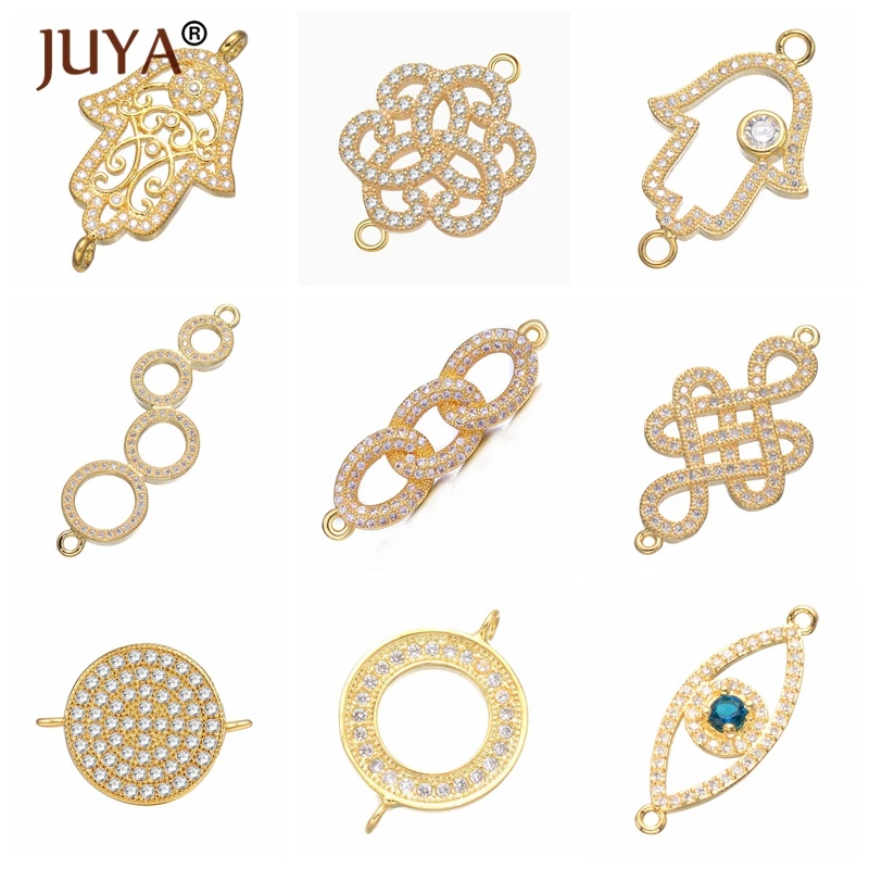 Supplies For Jewelry Wholesale 9 Pieces Copper Micro Pave AAA Zircon