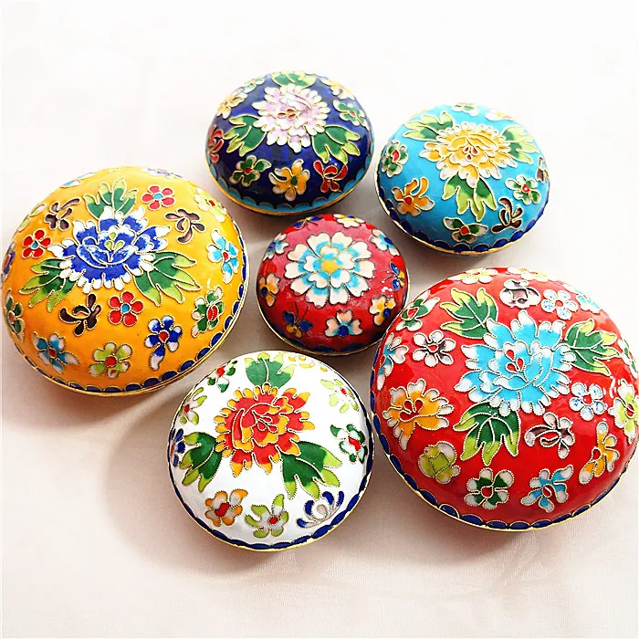 

Chinese Cloisonne Decoration Jewelry Box Handmade fetal copper filigree Enamel Home Decor Crafts Gift Keepsake Makeup Box