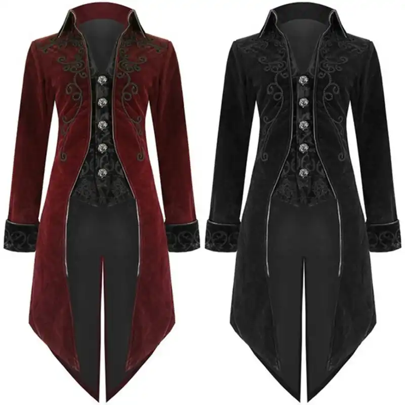 メンズコートロングジャケットゴシックスチームパンクvtgリージェンシーhighwaymanヴィンテージ中世コスプレ衣装 Aliexpress
