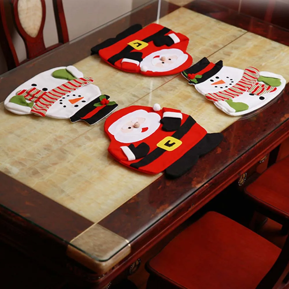 

Snowman cartoon shape placemat XMAS Table Mats for Dining Table Christmas Decorations 42*40cm