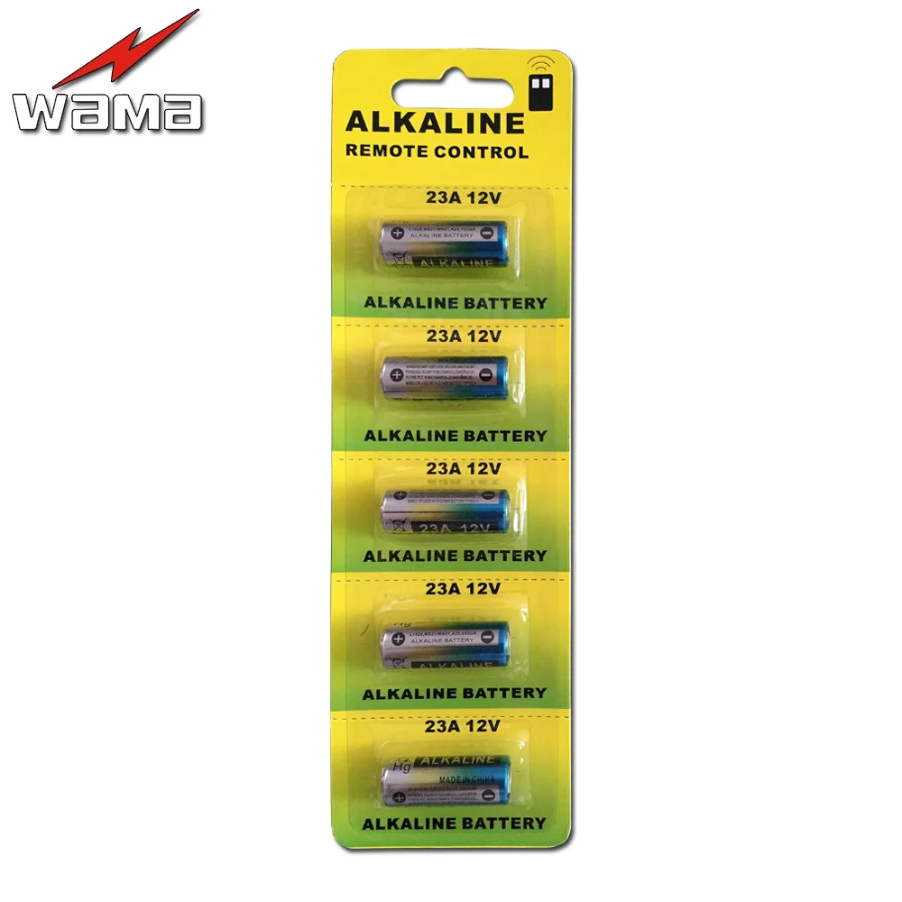 

5x Wama 23A 12V Alarm-Remote Dry Alkaline Battery 21/23 23GA A23 A-23 GP23A RV08 LRV08 E23A V23GA MN21 Vr22 MS21 23AE