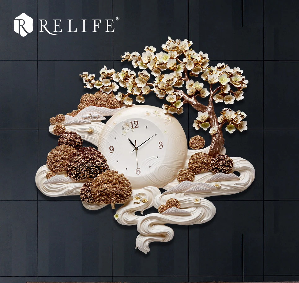 

New Arrival Large Wall Clock Tree Landscape Design Home Decor for Living Room Wall