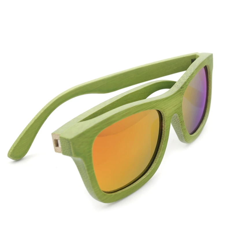 BG017e Red polarized lens and green bamboo frame sunglasses BOBO BIRD (16)