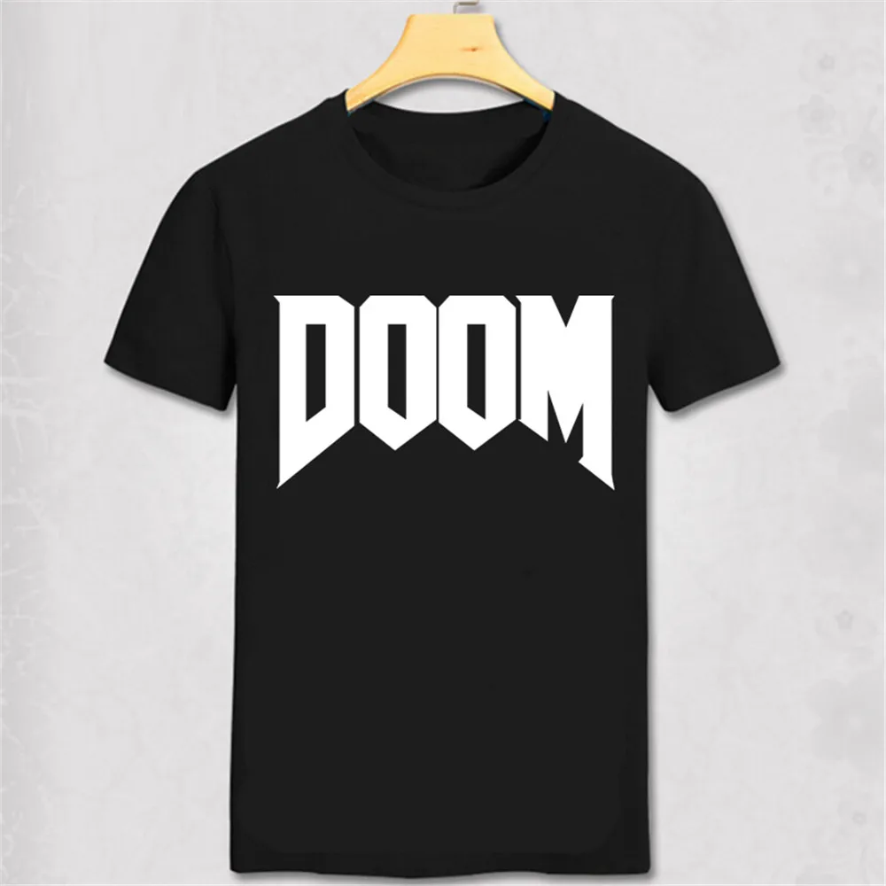 2017 Summer Doom T-shirt - All Time Great Video Game Unoffical in Mens 100% Cotton T Shirt | Мужская одежда