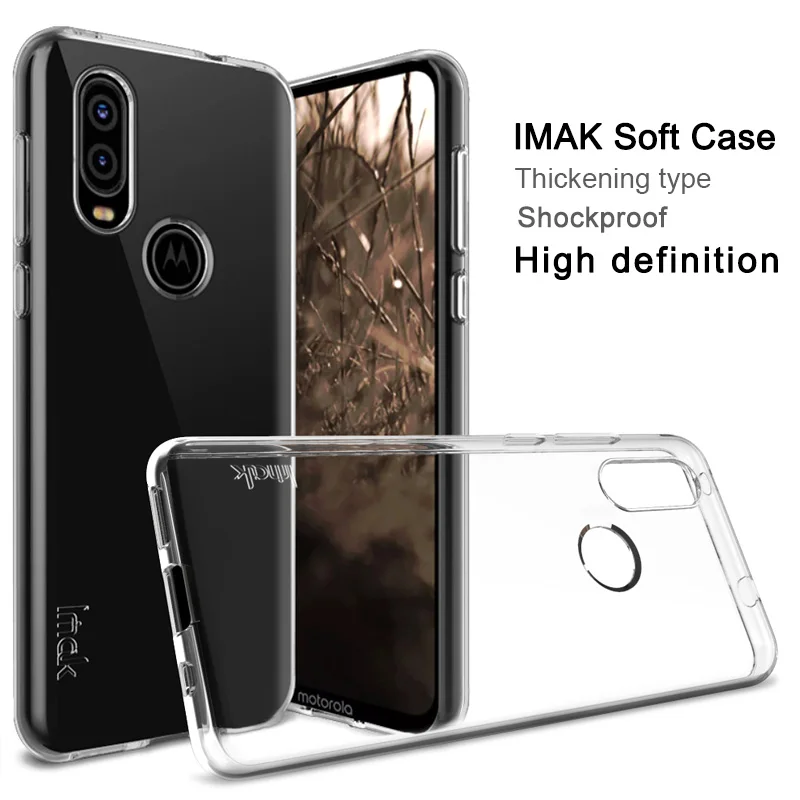 Для Moto One Vision чехол для кожи IMAK UX-5 серия прозрачный мягкий TPU гелевый задний