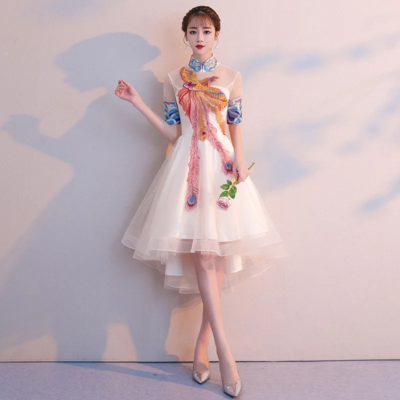 Bridesmaid dress cute fairy evening dress skirt fashion banquet evening dress Chinese style was thin noble dress Bridesmaid dress cute fairy evening dress skirt fashion banquet evening dress Chinese style was thin noble dress